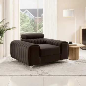 Fotoliu, ELTAP, AR-LAU-22NU, Laurence, 125x97x105 cm, lemn/poliester, maro inchis imagine