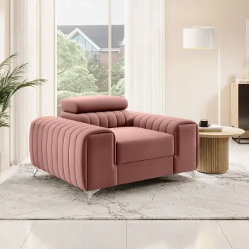 Fotoliu, ELTAP, AR-LAU-24NU, Laurence, 125x97x105 cm, lemn/poliester, roz imagine