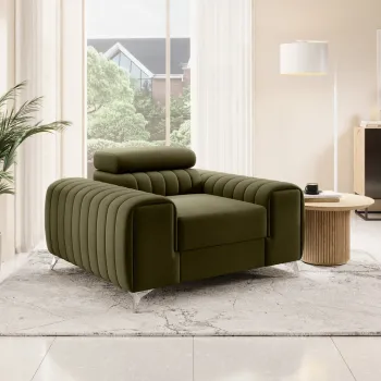 Fotoliu, ELTAP, AR-LAU-33NU, Laurence, 125x97x105 cm, lemn/poliester, verde imagine