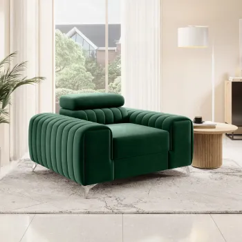 Fotoliu, ELTAP, AR-LAU-35LU, Laurence, 125x97x105 cm, lemn/poliester, verde inchis imagine