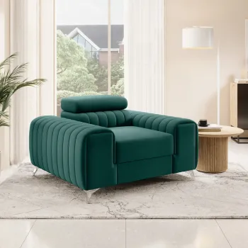 Fotoliu, ELTAP, AR-LAU-35NU, Laurence, 125x97x105 cm, lemn/poliester, verde deschis imagine