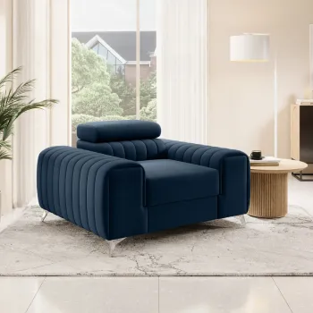 Fotoliu, ELTAP, AR-LAU-40NU, Laurence, 125x97x105 cm, lemn/poliester, bleumarin inchis imagine