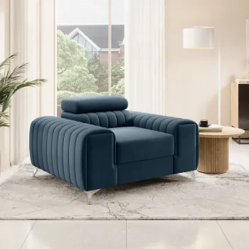 Fotoliu, ELTAP, AR-LAU-76MO, Laurence, 125x97x105 cm, lemn/poliester, albastru deschis imagine