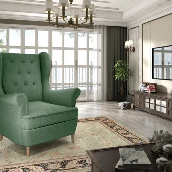 Fotoliu ELTAP, Aros, 72x60x100 cm, lemn/poliester, verde imagine