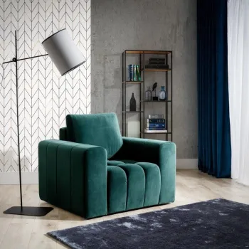 Fotoliu ELTAP, LazF_03, Lazaro, 108x89x85 cm, lemn/poliester, verde inchis imagine
