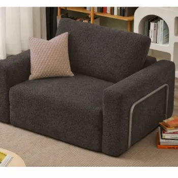 Fotoliu extensibil, Atelier del Sofa, 118FVL1101, MATERIAL TEXTIL BOUCLETTE, Antracit imagine