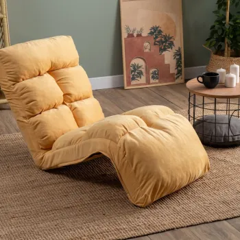 Fotoliu extensibil, Atelier del Sofa, 859FTN2348, Metal, Galben mustar imagine