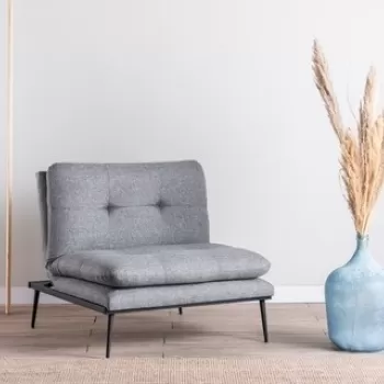 Fotoliu extensibil Martin Solo, Futon,130x90 cm, metal, gri imagine