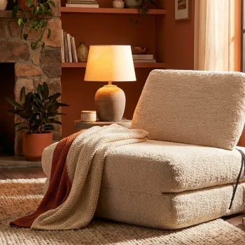 Fotoliu extensibil, Mauro Ferretti, Faster, 80x100x80 cm, ambalat vidat, poliester/burete, alb imagine