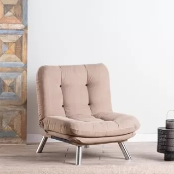 Fotoliu extensibil Misa Solo, Futon, 135x88 cm, metal, mink imagine