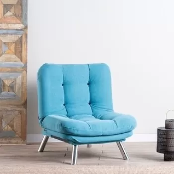 Fotoliu extensibil Misa Solo, Futon, 135x88 cm, metal, turcoaz imagine