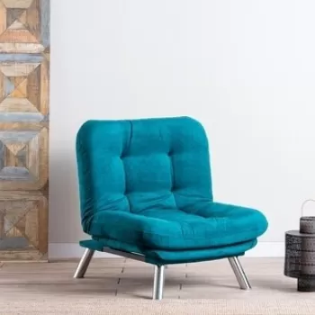 Fotoliu extensibil Misa Solo, Futon, 135x88 cm, metal, verde petrol imagine