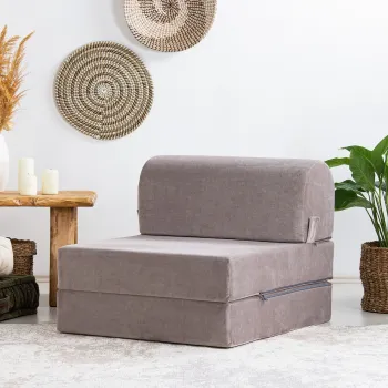 Fotoliu extensibil, Salida, 363SLD1119, Catifea, Gri deschis imagine