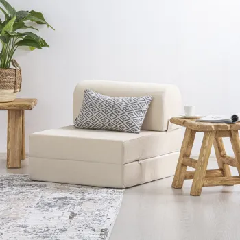 Fotoliu extensibil, Salida, 363SLD1121, Catifea, Bej imagine