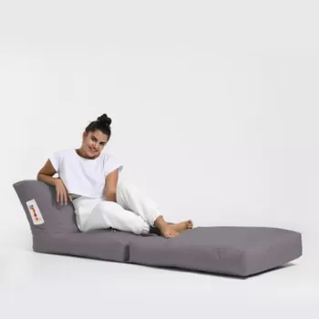Fotoliu extensibil, Siesta, Ferndale Bean Bag, 55 - 180 cm, poliester impermeabil, gri fumuriu imagine