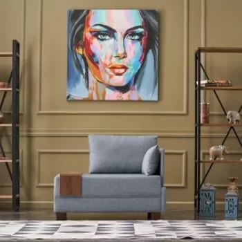 Fotoliu Fly Armchair Left, Balcab Home, 100x80x75 cm, lemn, albastru deschis imagine