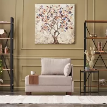 Fotoliu Fly Armchair Left, Balcab Home, 100x80x75 cm, lemn, crem imagine