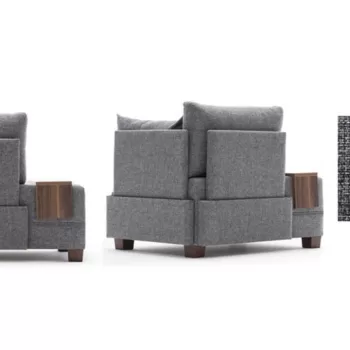 Fotoliu Fly Armchair Left, Balcab Home, 100x80x75 cm, lemn, gri imagine