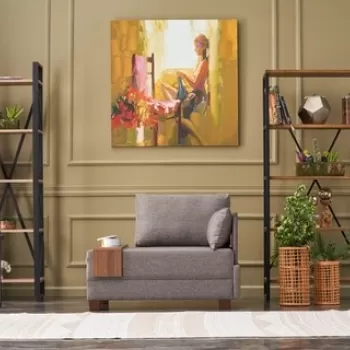 Fotoliu Fly Armchair Left, Balcab Home, 100x80x75 cm, lemn, gri imagine