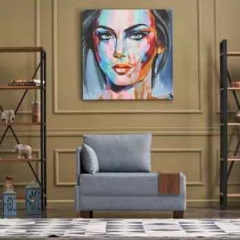 Fotoliu Fly Armchair Right, Balcab Home, 100x80x75 cm, lemn, albastru deschis imagine