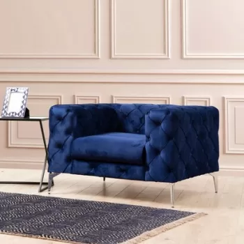 Fotoliu, Hilena, 569HLN1127, Lemn de fag / PAL, Albastru navy imagine