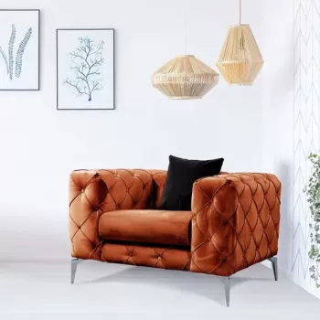 Fotoliu, Hilena, 569HLN1130, Lemn de fag / PAL, Portocaliu imagine