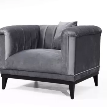 Fotoliu, Hilena, 569HLN1506, Lemn de fag / PAL, Gri inchis imagine