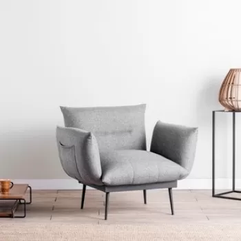 Fotoliu Jax Solo, Futon, 90x80x95 cm, metal, gri imagine