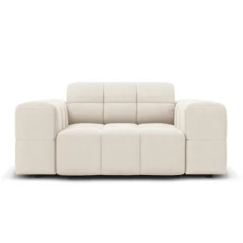 Fotoliu, Jennifer-51, Micadoni Home, 124x102x70 cm, catifea, bej deschis imagine