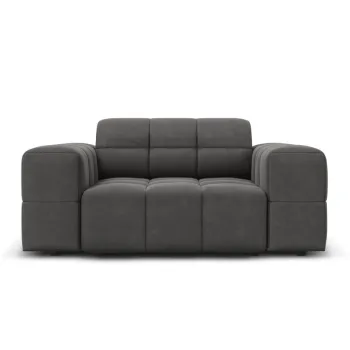 Fotoliu, Jennifer-51, Micadoni Home, 124x102x70 cm, catifea, gri imagine