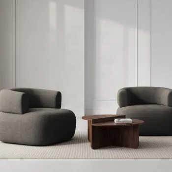 Fotoliu, Jenny-67, Micadoni Home, 90x88x73 cm, tesatura boucle, gri maroniu imagine