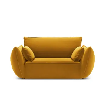 Fotoliu, Kaelle, Micadoni Home, BL, 128x100x85 cm, catifea, galben imagine