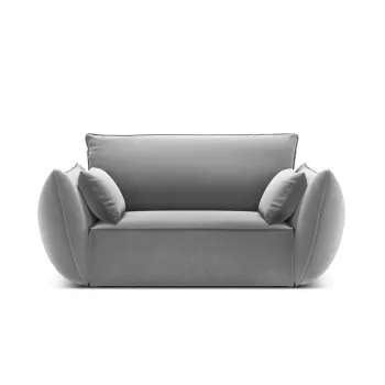 Fotoliu, Kaelle, Micadoni Home, BL, 128x100x85 cm, catifea, gri imagine