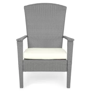 Fotoliu, Kampem, L.65 l.85 H.90, otel/fibre sintetice/poliester, gri/bej imagine