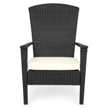 Fotoliu, Kampem, L.65 l.85 H.90, otel/fibre sintetice/poliester, negru/bej imagine