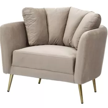 Fotoliu, Kiev, Mauro Ferretti, 88 x 77 x 74 cm, lemn de eucalipt/poliester/metal, gri/auriu imagine