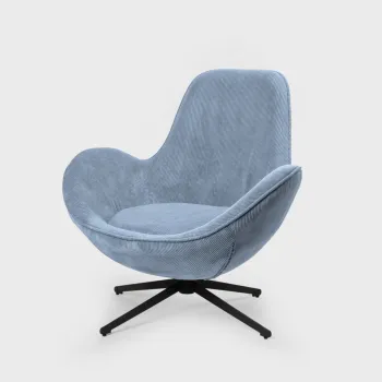 Fotoliu Lunaire, Homla, 86x76x87 cm, metal/catifea din poliester, albastru imagine