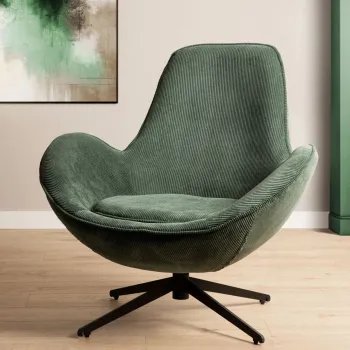 Fotoliu Lunaire, Homla, 86x76x87 cm, metal/catifea din poliester, verde imagine