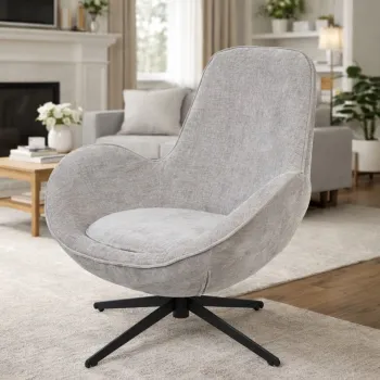 Fotoliu Lunaire, Homla, 86x76x87 cm, metal/poliester, gri imagine