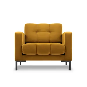 Fotoliu, Mamaia, Micadoni Home, BL, 87x92x75 cm, catifea, galben imagine