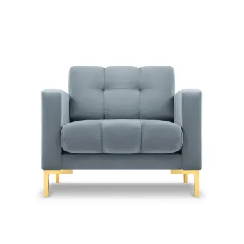 Fotoliu, Mamaia, Micadoni Home, GL, 87x92x75 cm, catifea, albastru deschis imagine