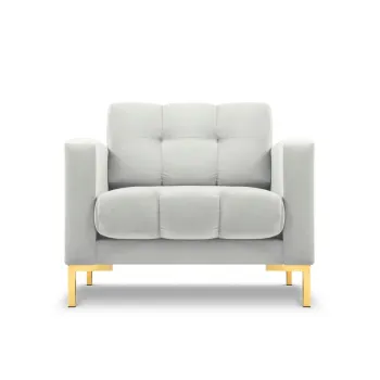 Fotoliu, Mamaia, Micadoni Home, GL, 87x92x75 cm, catifea, argintiu imagine