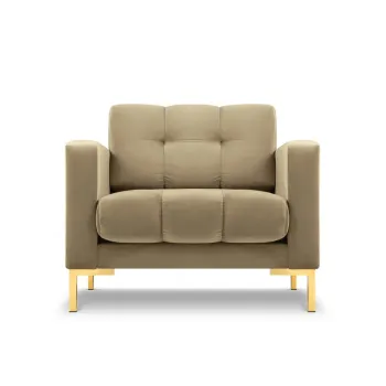 Fotoliu, Mamaia, Micadoni Home, GL, 87x92x75 cm, catifea, bej imagine