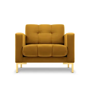 Fotoliu, Mamaia, Micadoni Home, GL, 87x92x75 cm, catifea, galben imagine