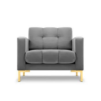 Fotoliu, Mamaia, Micadoni Home, GL, 87x92x75 cm, catifea, gri deschis imagine