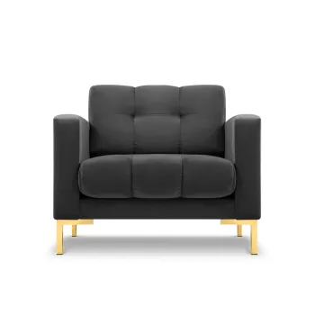 Fotoliu, Mamaia, Micadoni Home, GL, 87x92x75 cm, catifea, gri inchis imagine