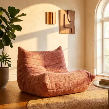 Fotoliu, Mauro Ferretti, Mask, 103x100x80 cm, ambalat vidat, poliester/burete, roz imagine