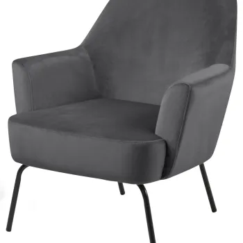 Fotoliu Melissa, Actona, 75x75x83 cm, catifea/otel, gri inchis imagine