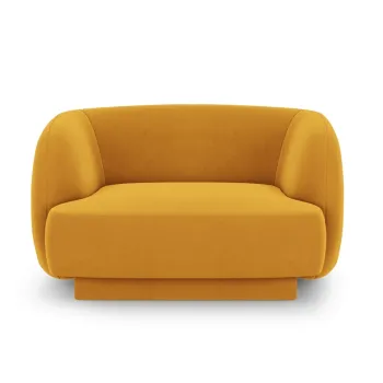 Fotoliu, Miley, Micadoni Home, BL, 109x85x74 cm, catifea, galben imagine