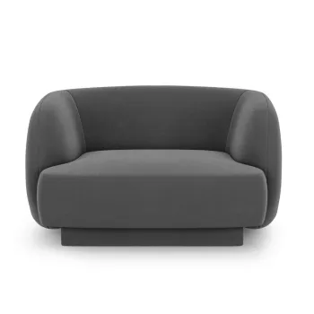 Fotoliu, Miley, Micadoni Home, BL, 109x85x74 cm, catifea, gri imagine